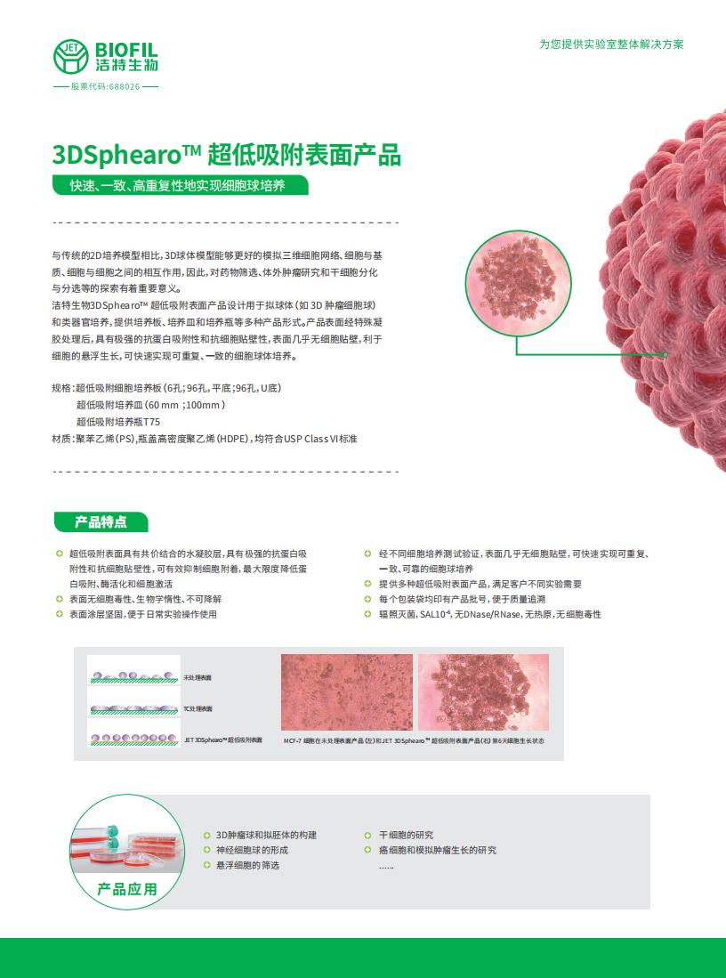 3DSphearo? 超低吸附表面產品